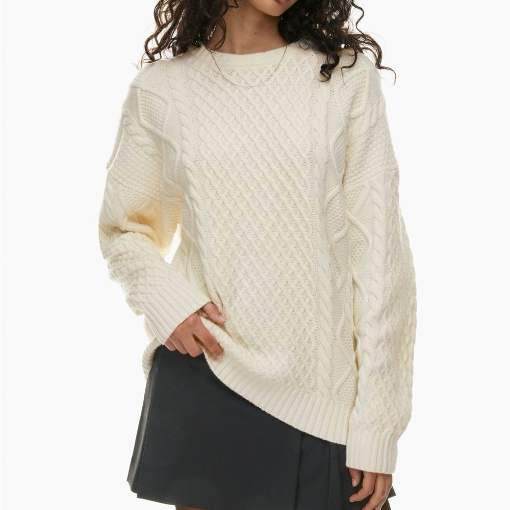 Aritzia White Knit Sweater, Peggy, Size S
